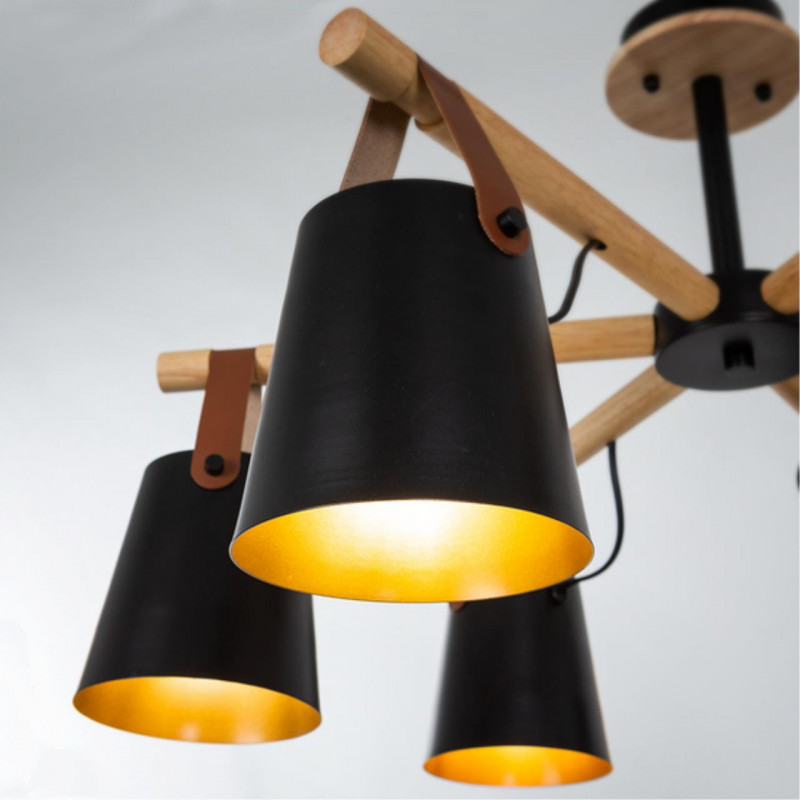 Светильник 66 см, Arte Lamp THOMAS A7032PL-6BK, черный-дерево