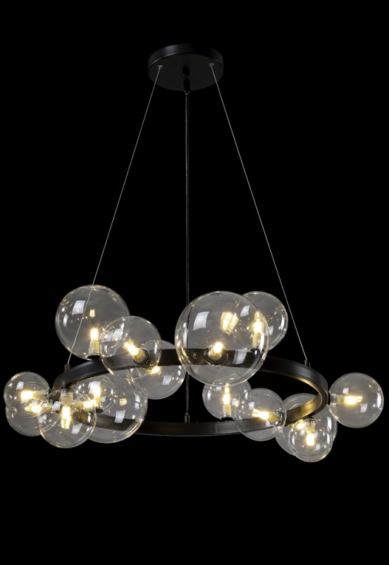 Светильник 85 см, Crystal Lux AGATA SP15 V2 BLACK/TRANSPARENTE, черный