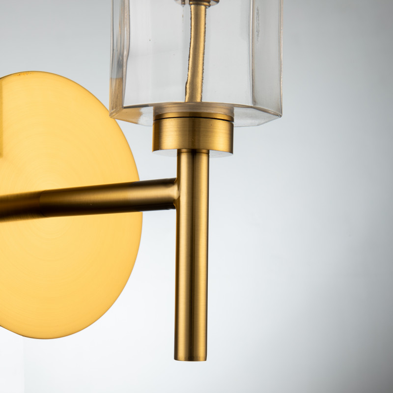 Бра Favourite Gracilis 2648-1W, D170*W150*H335, латунь, плафон из прозрачного стекла