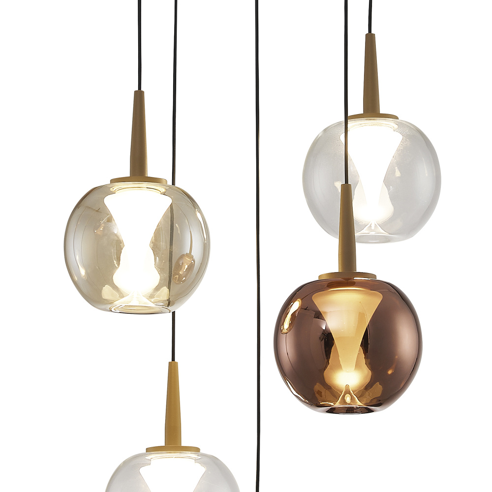 Люстра подвесная 35*211,2 см, 5*LED*5W, 3000K, Mantra Andromeda MAN8932+5PL (8938-8941), золотой