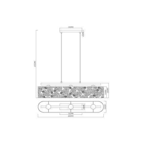 Подвесной светильник 15*88*105 см, 3*E27 черный Vele Luce Simonetta VL4292P03