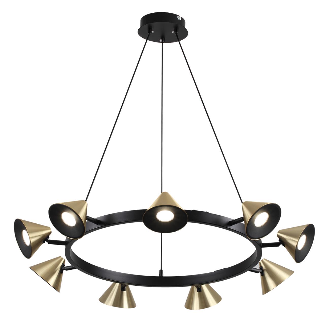 Подвесной светильник 81*100 см, 9*GU10 Lumion Lamina 8233/9 черный, золотой