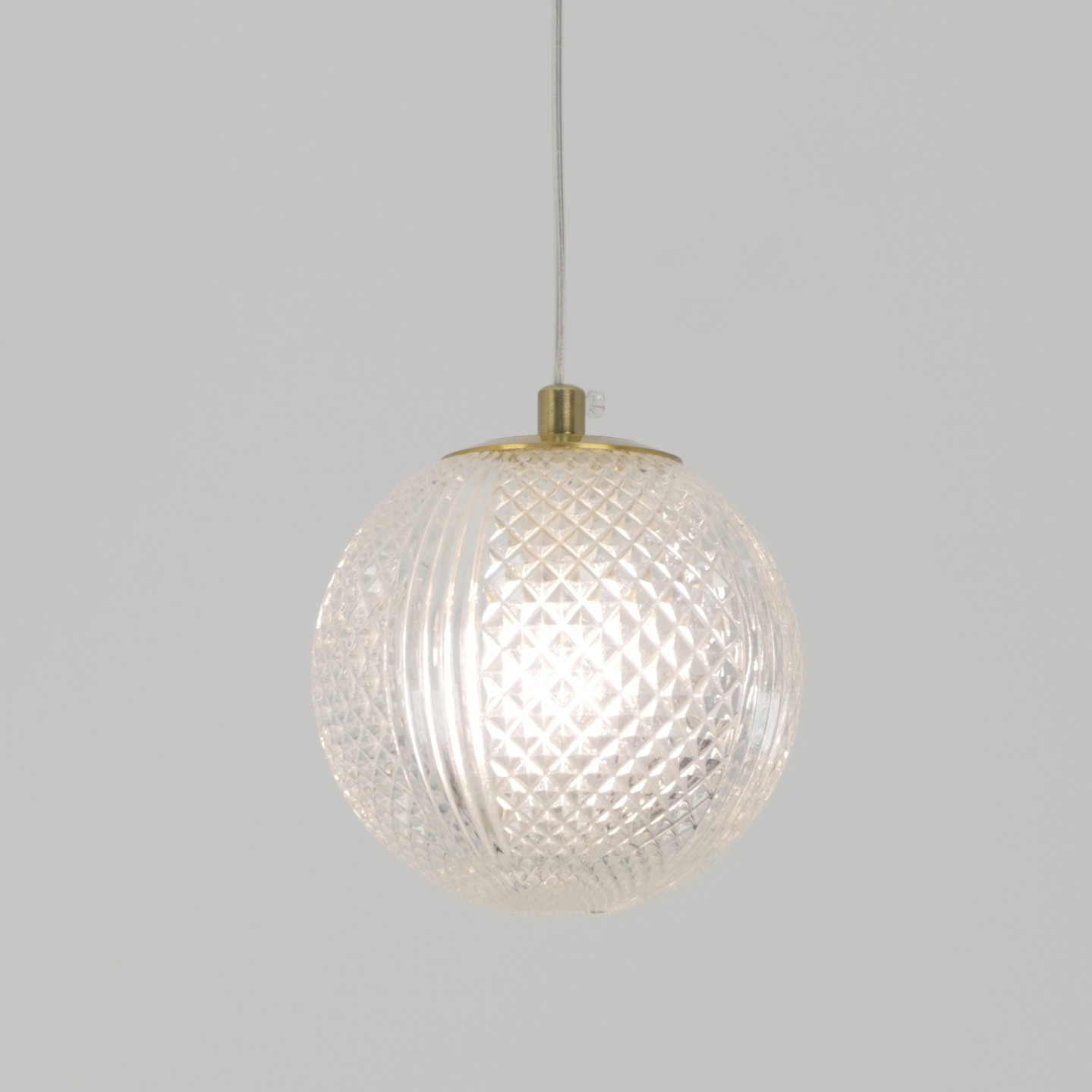 Светильник DZN-13242 БРОНЗА  D100/H1500/1/G9/4000K стеклянный шар с узором LIGERO 24-05