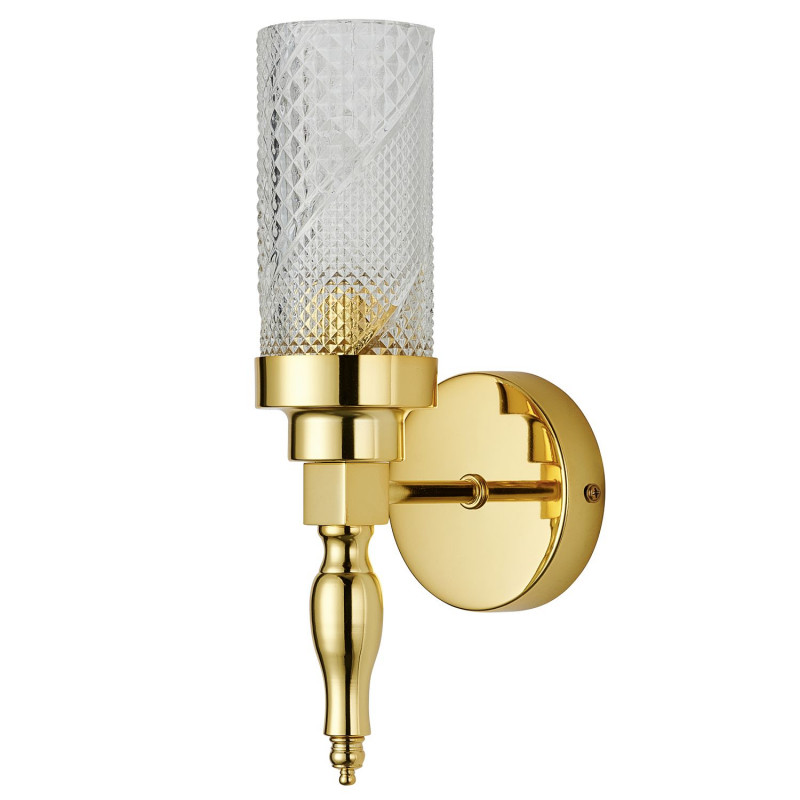 Бра Favourite Anima 2812-1W, D135*W100*H305, Каркас золотого цвета, плафон из прозрачного фактурного стекла