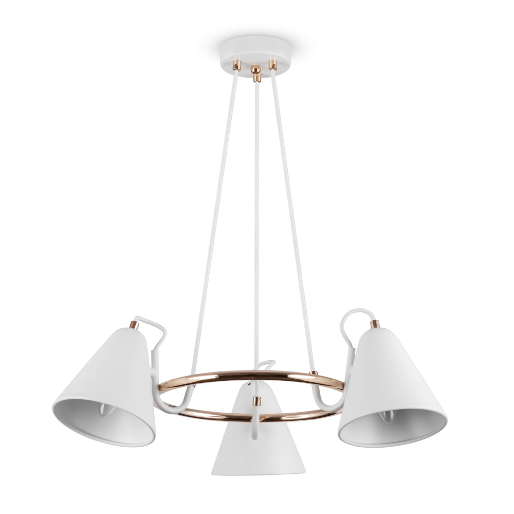 Подвесной светильник *58*19,5-60 см, 3*E14*40W, Freya Falke Market FR8001PL-03WG, Белый с Золотом