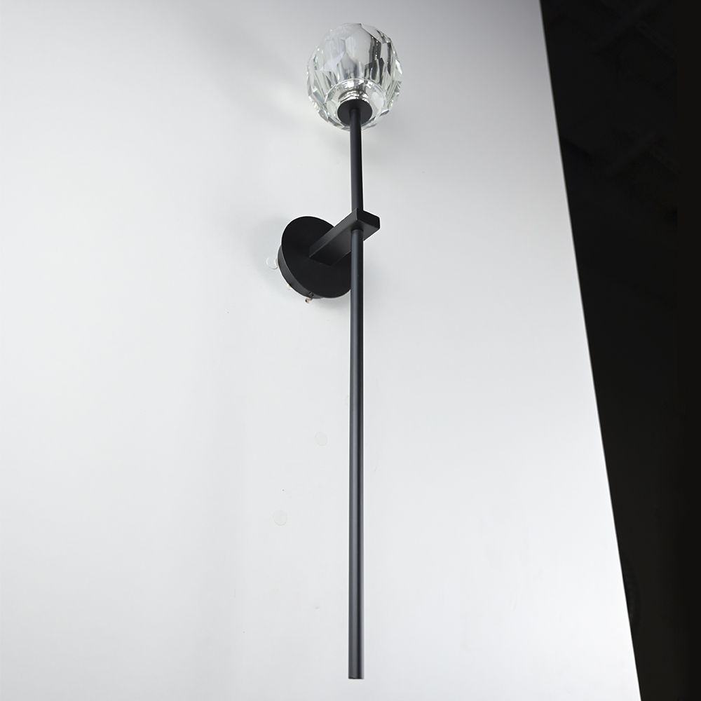 Бра RH Boule de Cristal Long Sconce Brass 13*45*45 см, 1*G9*40W, ImperiumLoft 44.305, Чёрный, Латунь