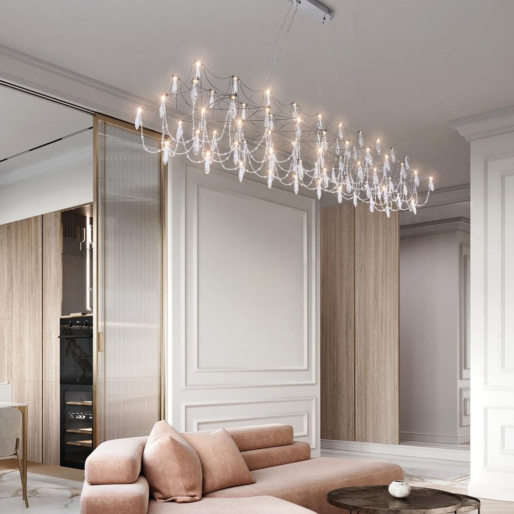 Люстра 200*43*40 см, LED*73W, 3000-6000K, Modelux  ML.5603.2000P CH, Хром