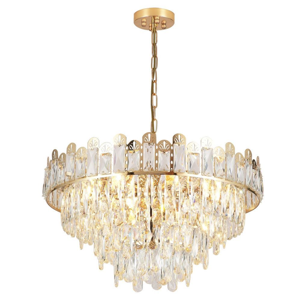 Люстра 60*60*77 см, 10*E14 Gerhort G21077/10FGD+CL, Золото;Прозрачный