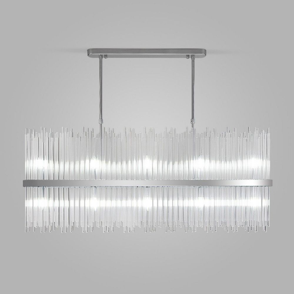 Подвесной светильник 120*17*66-94 см, 10*E14*60W, Bogate's Allure 485/10, хром, a070623