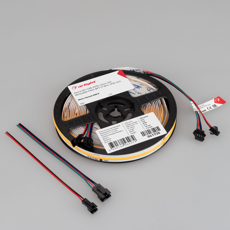 Лента SPI-COB-X378-12mm 24V White6000-PX63-BPT (7 W/m, IP20, 5m) (Arlight, бегущий огонь) 041735. Цена указана за 5 метров. Продается кратно 5 метрам.
