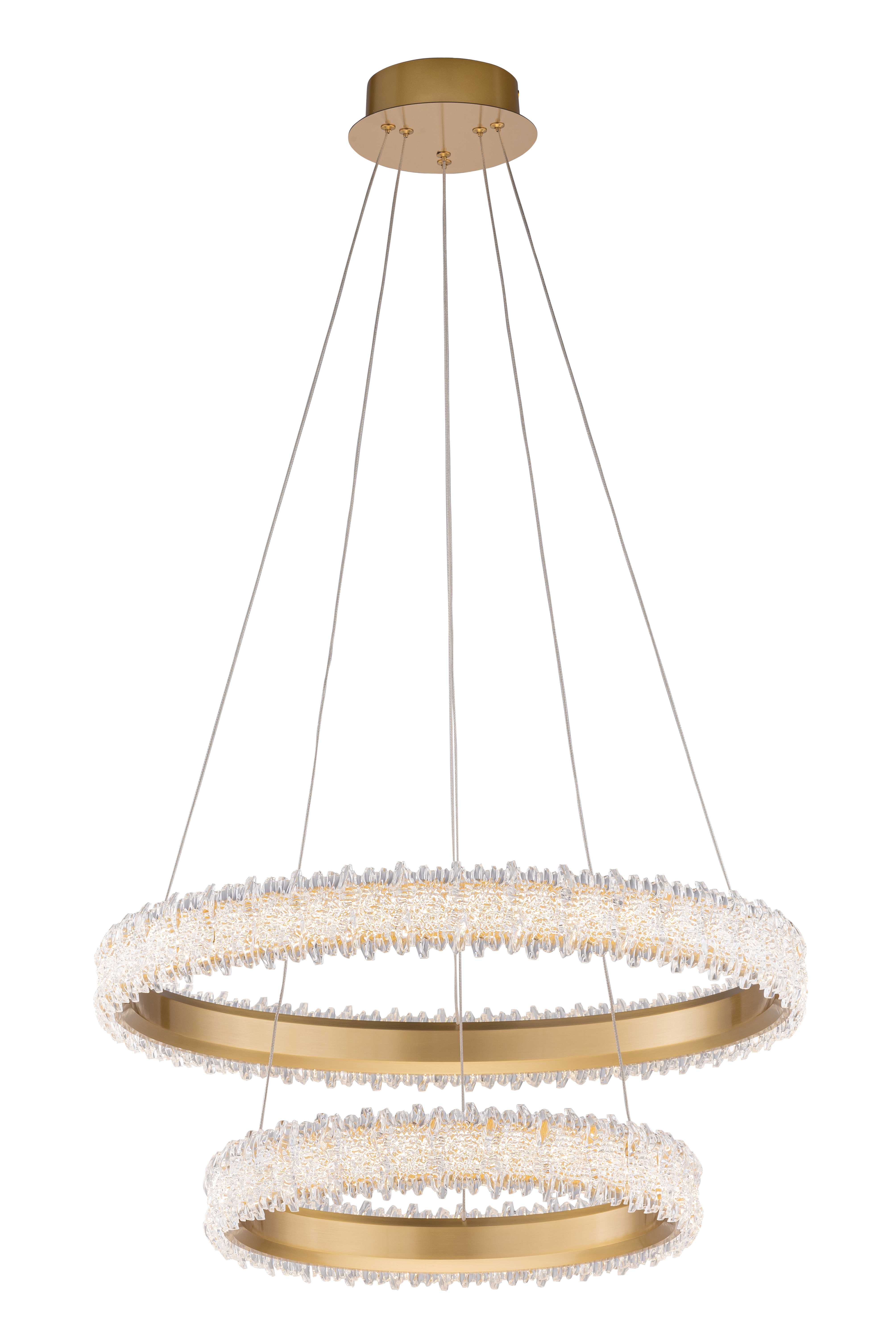 Люстра 600-400*150, LED, 90W 4000K NewRgy LED 23099MD-60+40 GD, Золото
