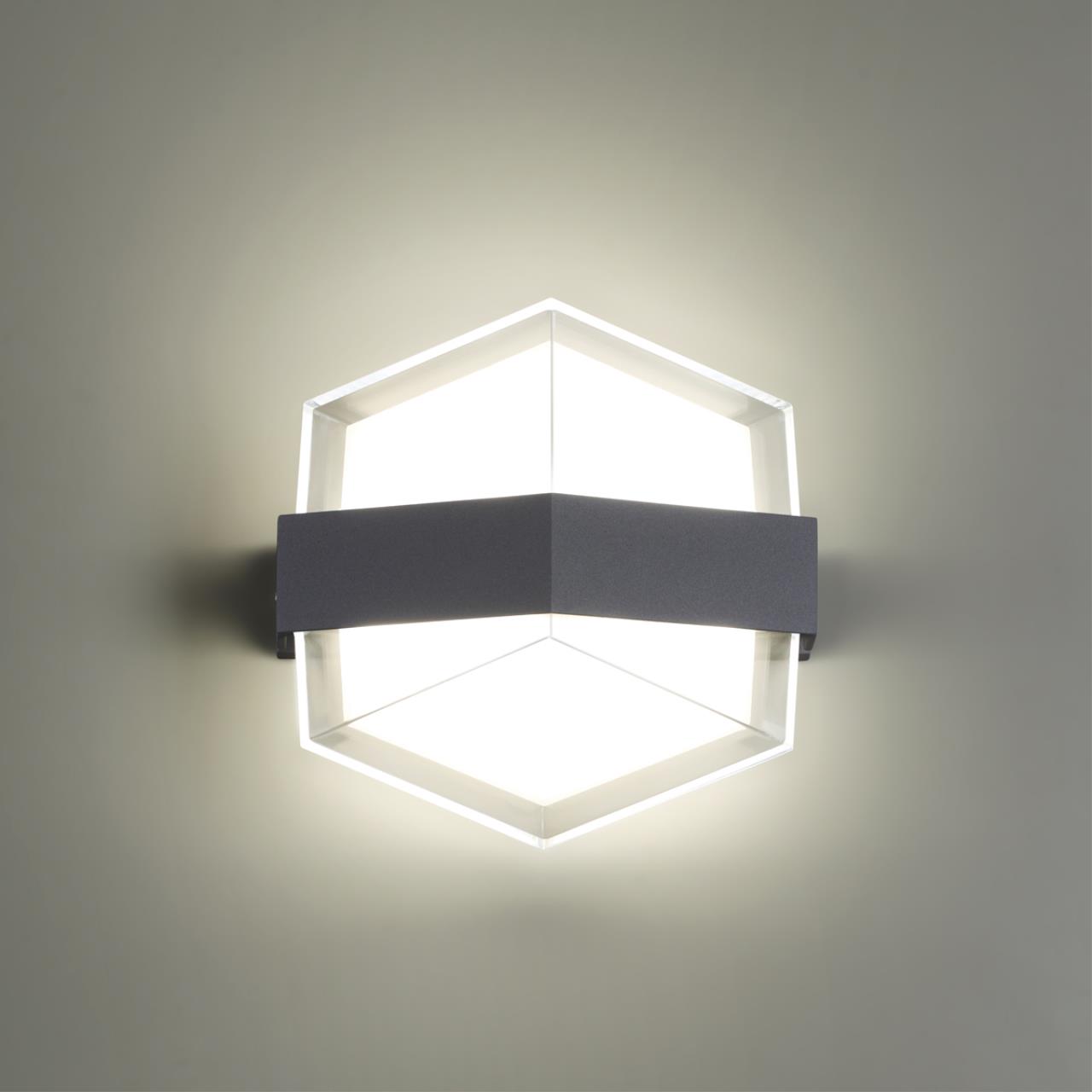 Уличный настенный светодиодный светильник Novotech Kaimas 358575, 12W LED, 4000K, темно-серый