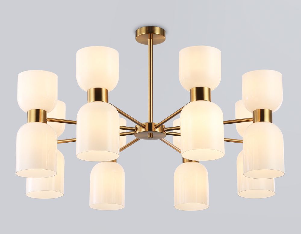 Люстра на штанге **30-51 см, 16*E14*40W, K, Ambrella Light High Light LH56095, латунь