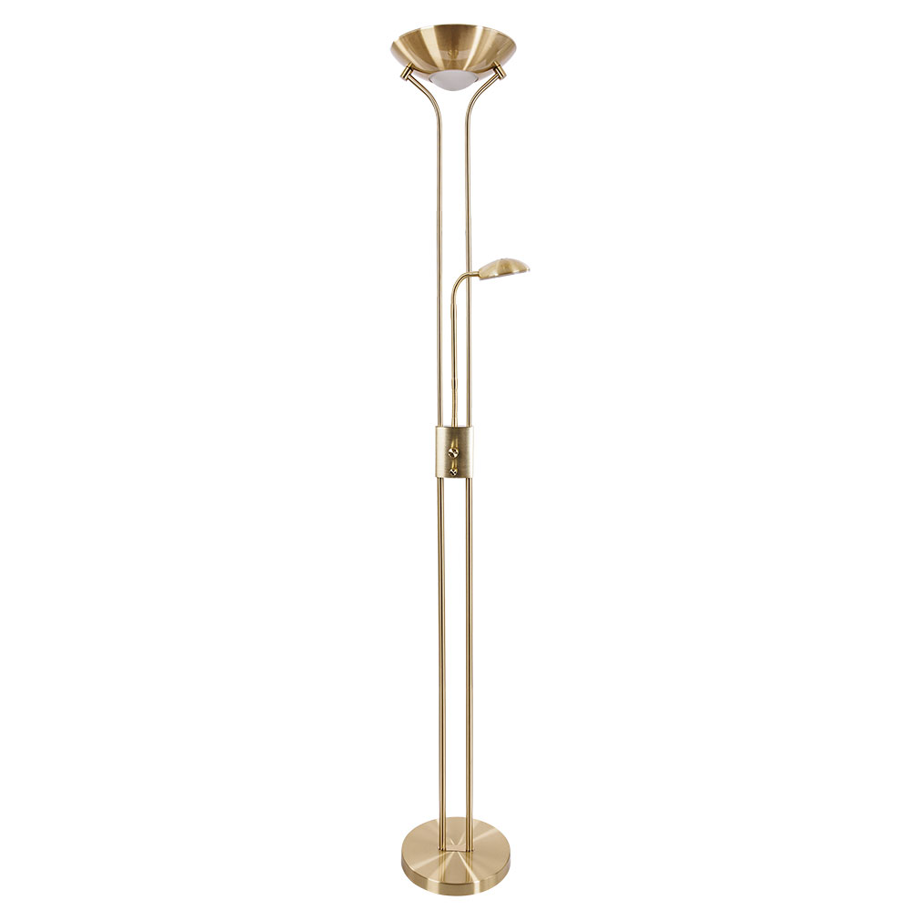 Торшер 180*25 см, 1*LED, 18,5W, 3000K Arte Lamp Duetto A4329PN-2PB, Полированная Медь