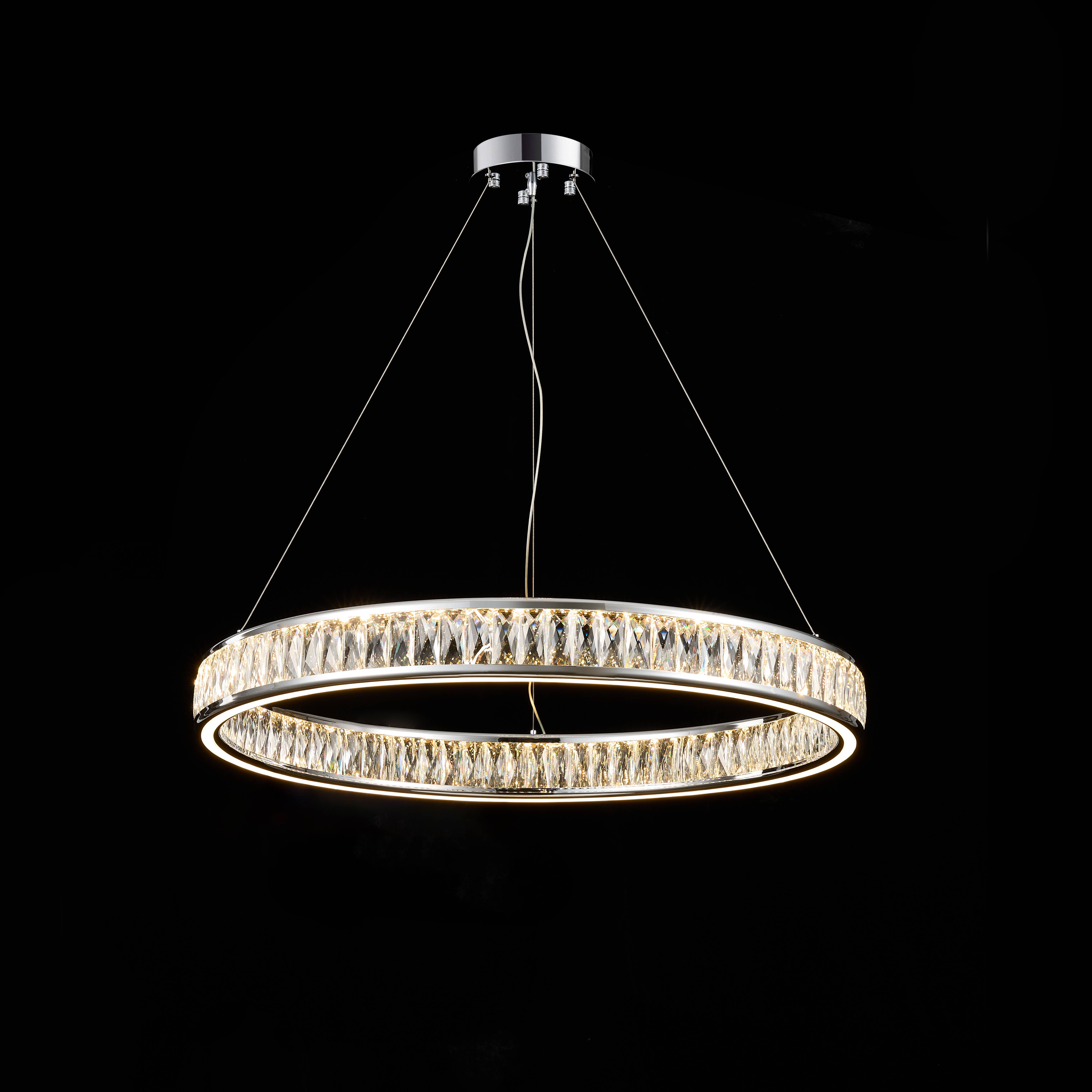 Люстра 800*90, LED, 176W NewRgy Cristallo A20-ф800*H90 CHROME, Хром