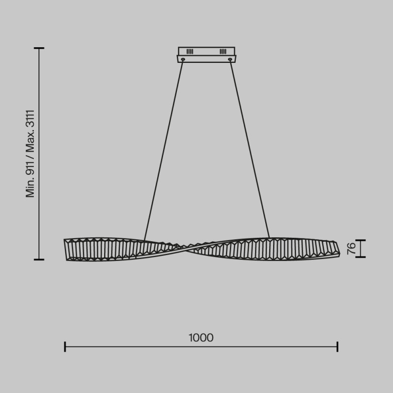 Подвесной светильник 100*8*311,1 см, LED, 27W, 3000К, Maytoni Krone P097PL-L28BS3K латунный