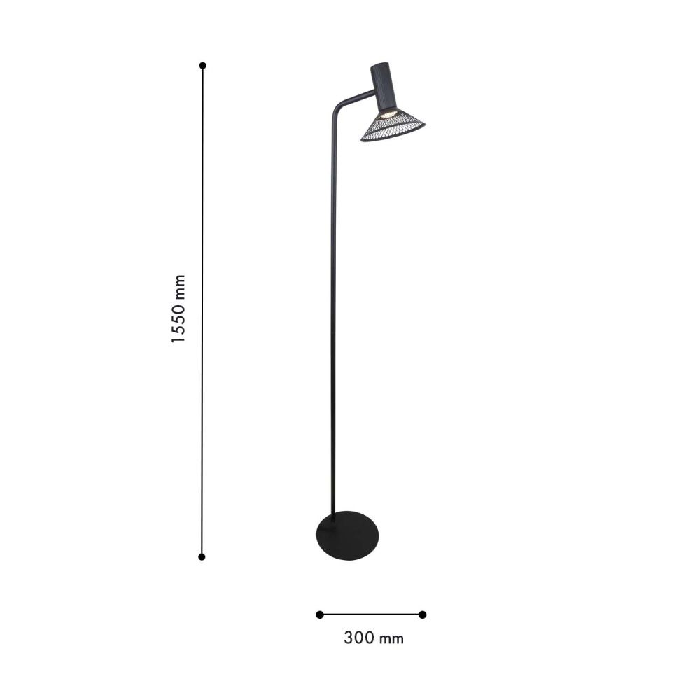 Торшер 23*155-155 см, 1*LED, 6W, 3000K, F-Promo Metrics 4623-1F, черный матовый