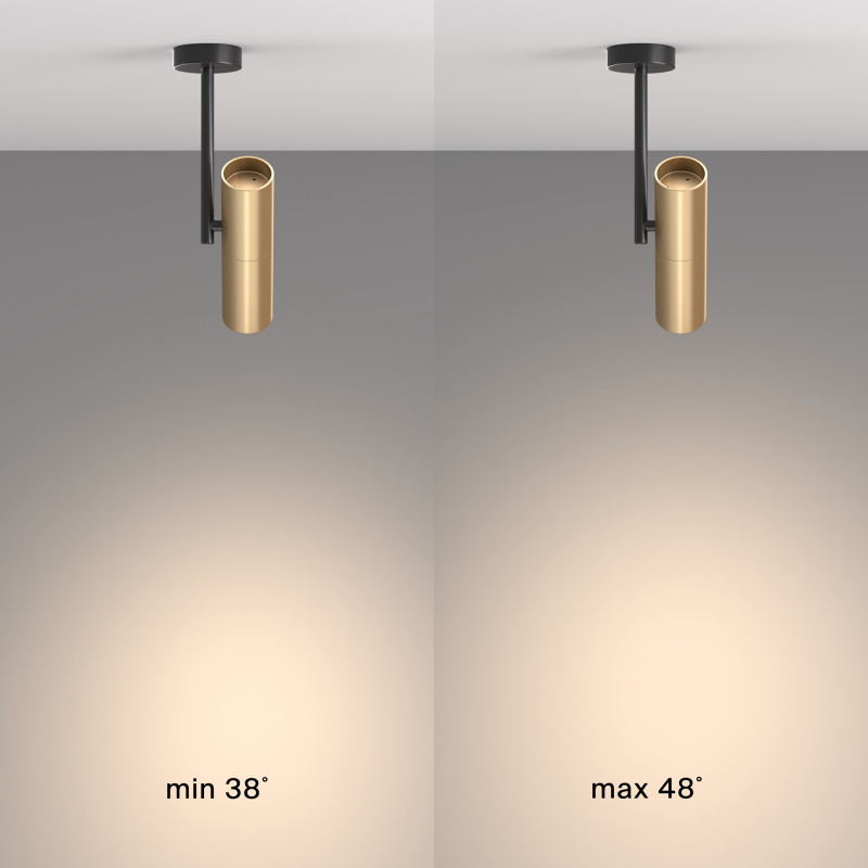 Светильник 20*5 см, GU10 50W, Maytoni Elti C020CL-01GB, черный-золото