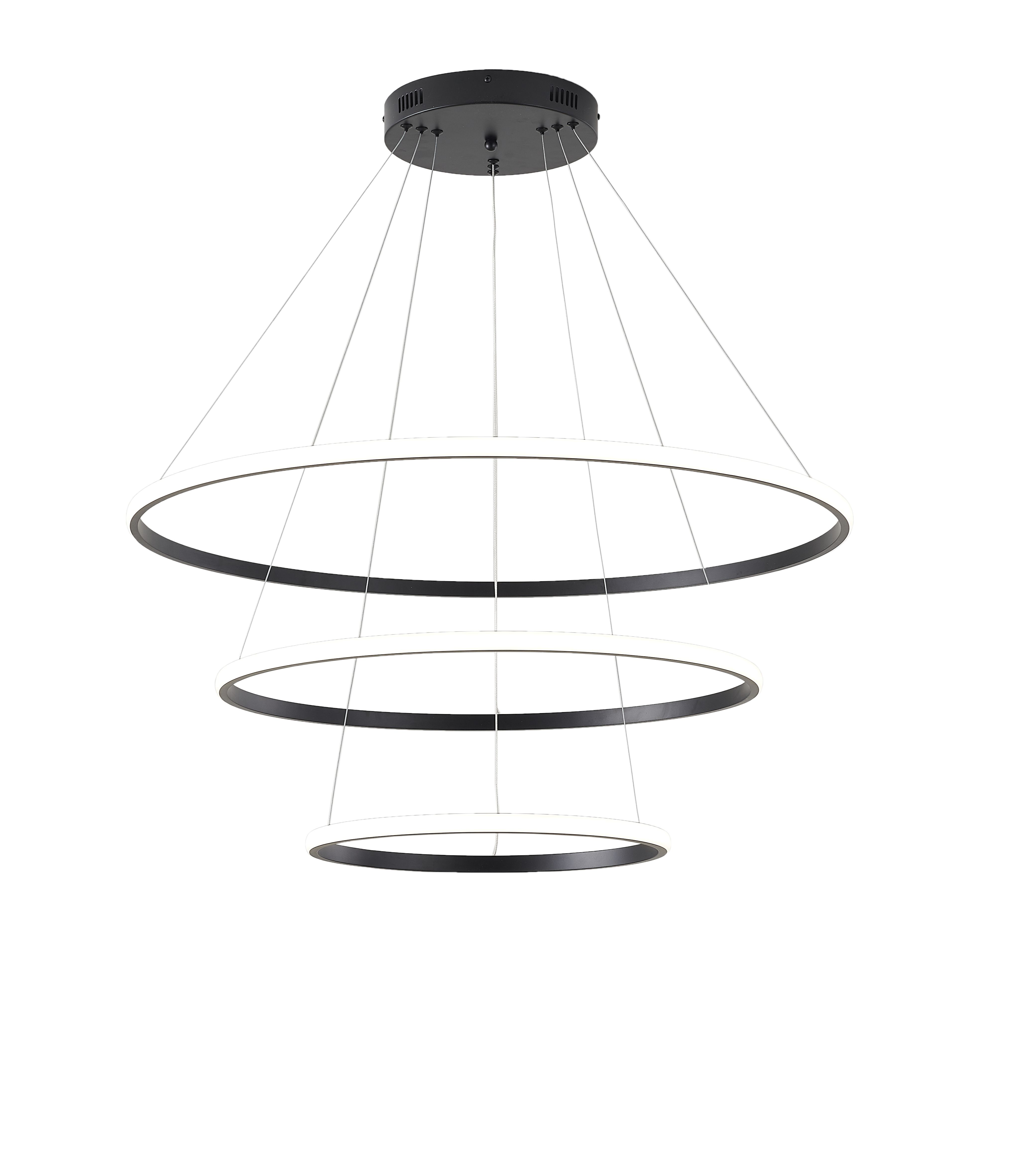 Светильник подвесной 20/40/60 см, LED 75W 4000K антрацит Zortes Ringolight ZRS.33321.75C