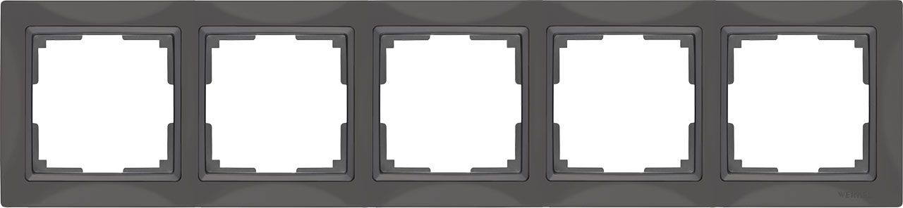 WL03-Frame-05/ Рамка на 5 постов (серо-коричневый, basic), 4690389099076