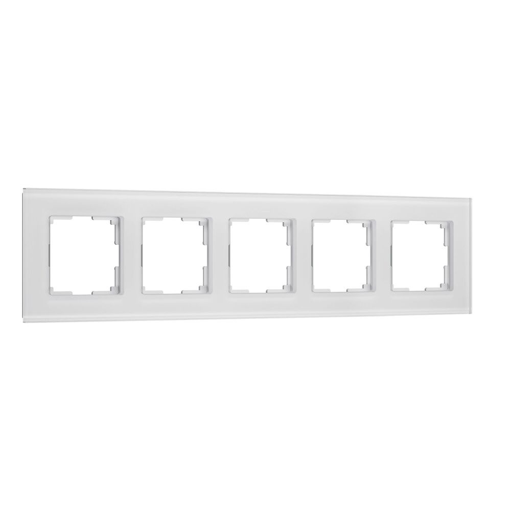 W0053101 Рамка на 5 постов Senso, белый, стекло soft-touch Werkel, 4690389214271