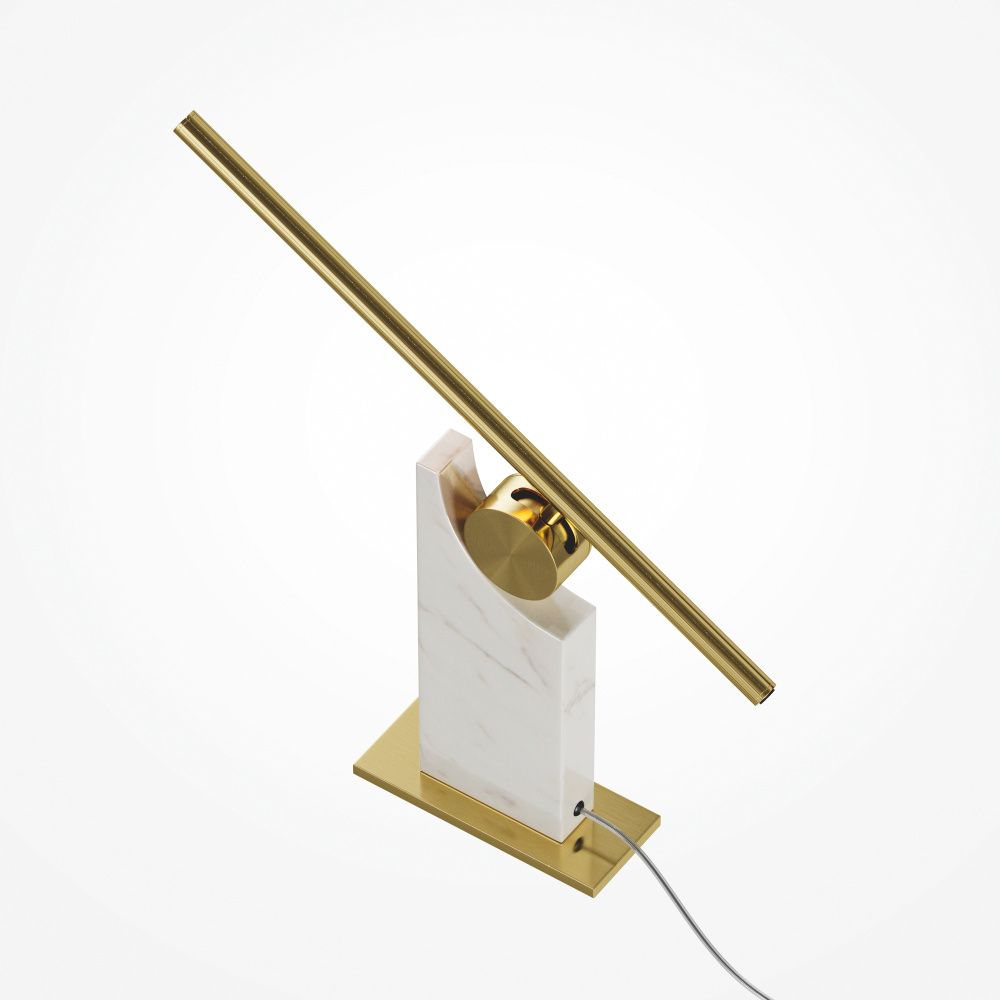 Настольная лампа 42,4*6,5*-27,1 см, *LED*9W, 3000K, Maytoni Monumento MOD467TL-L9BS3K, Латунь