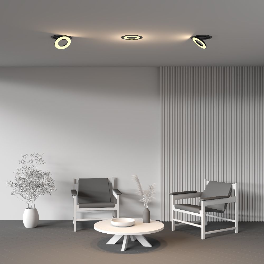 Встраиваемый светильник  DL102-12W2.7K-B **-3,6 см, *LED*12W, 2700K, Maytoni technical Vector DL102-12W2.7K-B, Черный