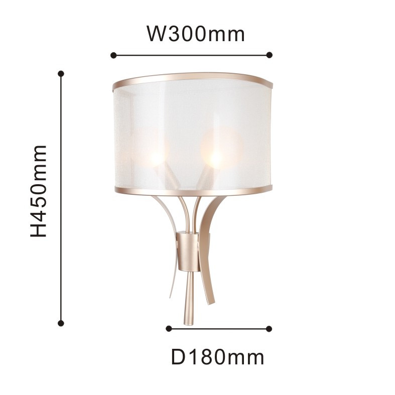 Бра Favourite Himiko 2551-2W, D180*W300*H450, античное золото