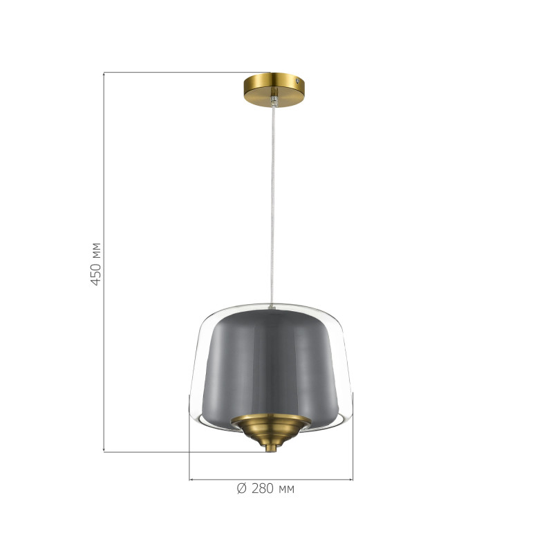 Подвесной светильник 29*200 см, LED, 18W, 3000К, ST-Luce PANDORA SL6127.313.01 латунный