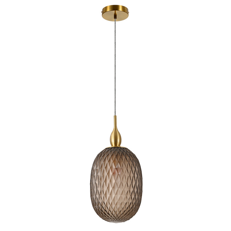 Светильник подвесной 17*22 см, 1 E14*60W,  К, Divinare Verdi 5818/06 SP-1, Латунь