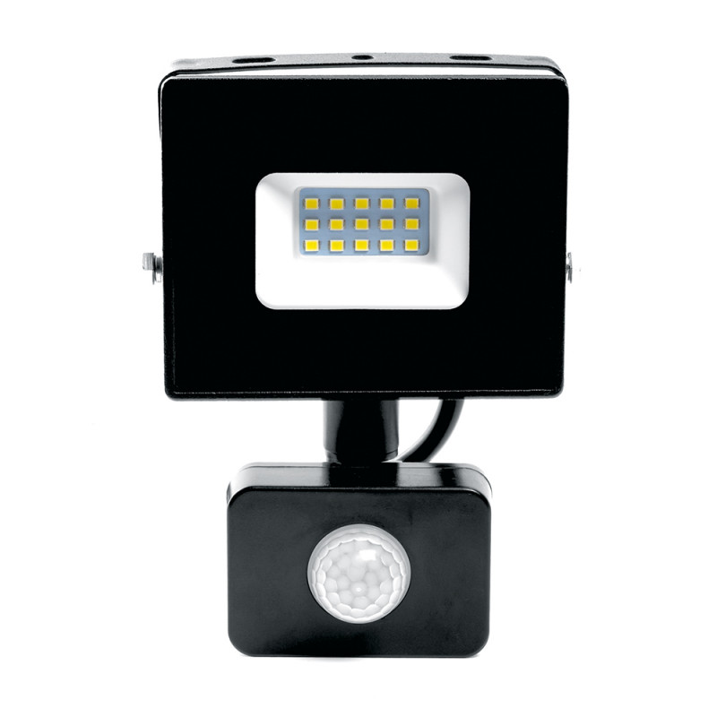 Прожектор светодиодный с датчиком движения 20W 6400K 230V черный IP44, LL-906 Feron 29556