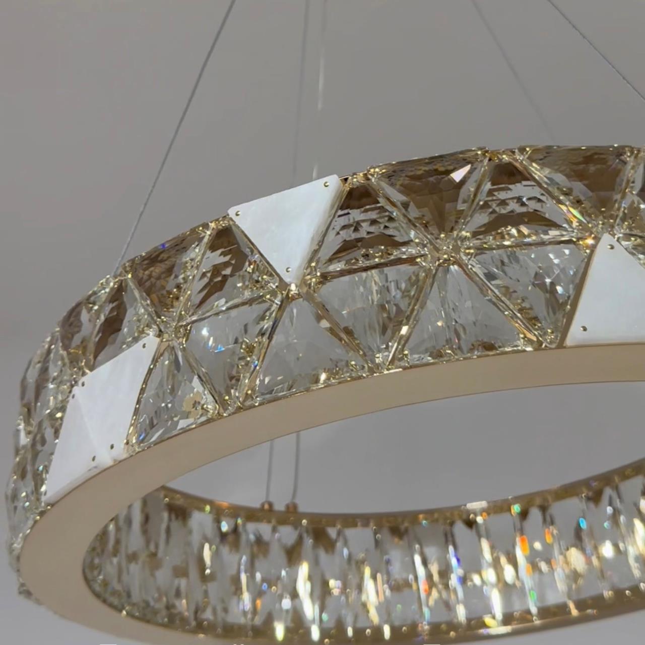 Подвесная люстра 60x50см, LED, 30Вт, 3000 / 6000K, Modelux ML.6982.600P GD Золото