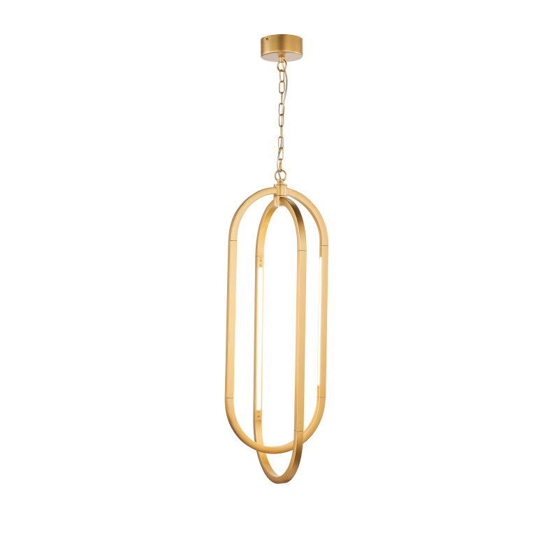 Подвес Favourite Castled 4008-4P, D300*H1000/2000, золота, состоит из двух элементов овальной формы, на четырех сторонах расположены LED-ленты