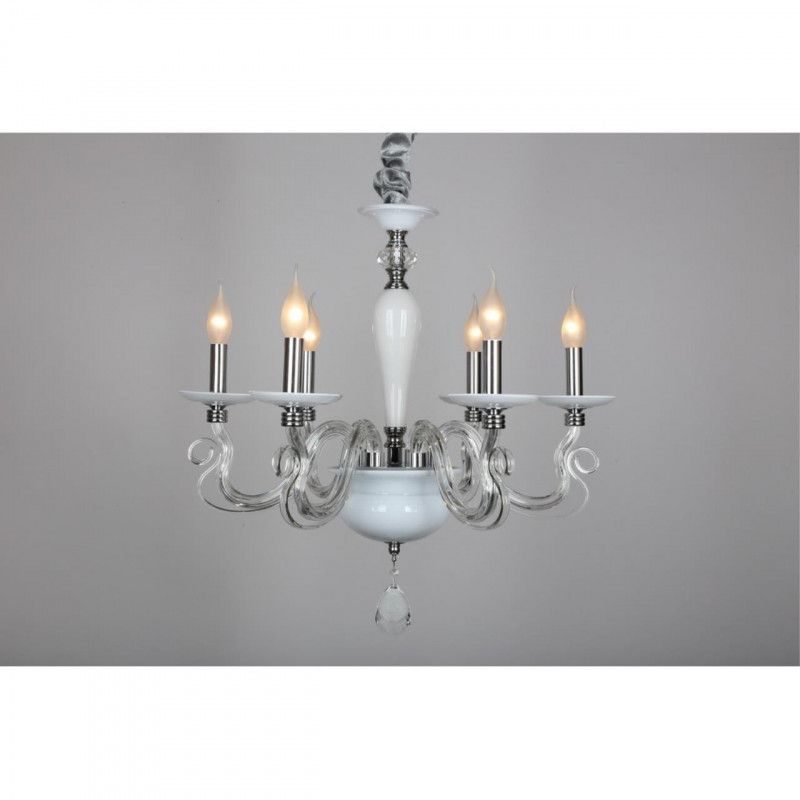 Подвесная люстра 65*80-145 см, 6*E14, 40W, Aployt Estel APL.702.03.06, белый