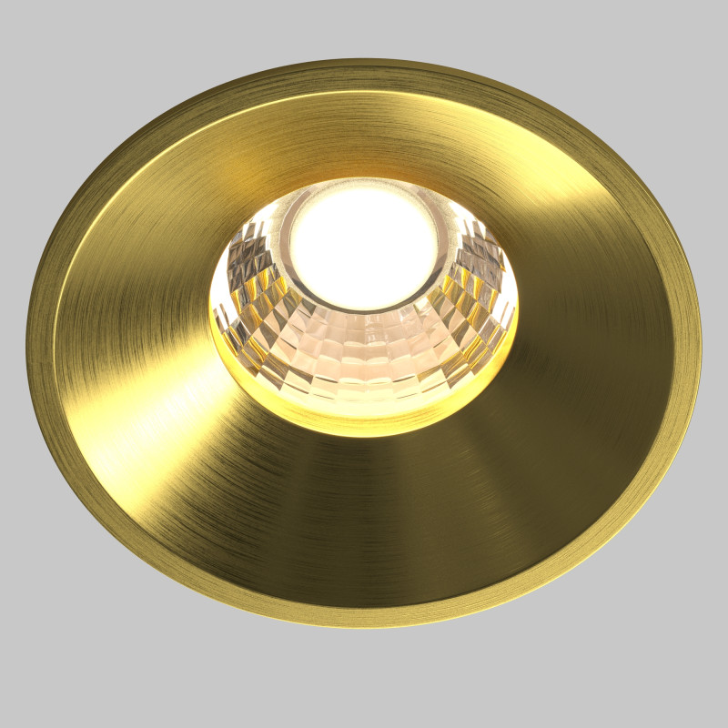 Встраиваемый светильник 8*8*6 см, LED, 12W, 3000К, Maytoni Technical ROUND DL058-12W3K-BS латунный