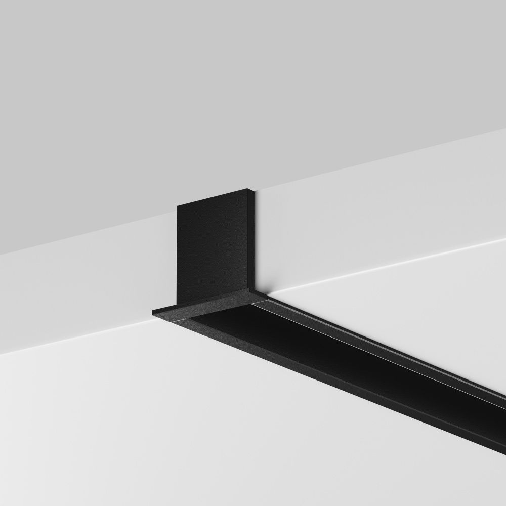 Алюминиевый профиль встраиваемый скрытого монтажа 22x22 (Черный, 2 м), ALM-2222-B-2M 632013, 200*2*2 см, Maytoni  632013, Черный