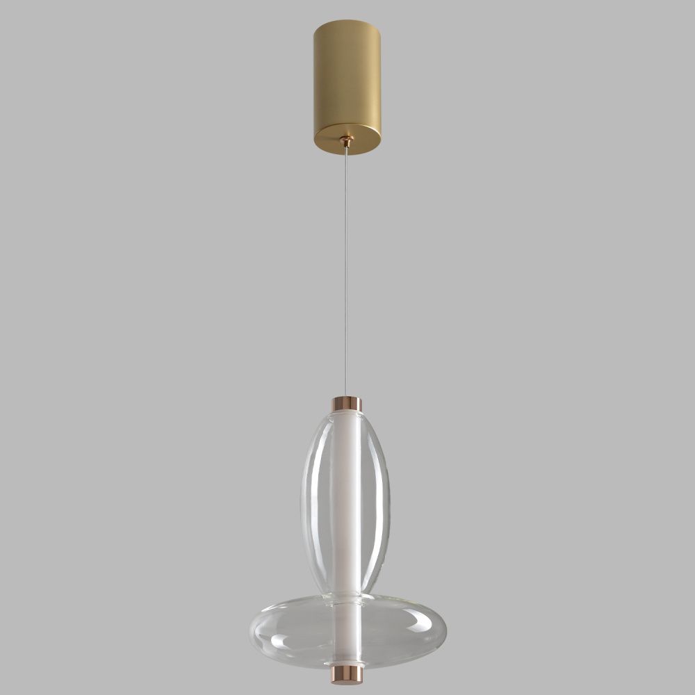 Светильник 18 см, 7W, 3000K, Crystal Lux QUASAR SP7W LED TRANSPARENT, золото