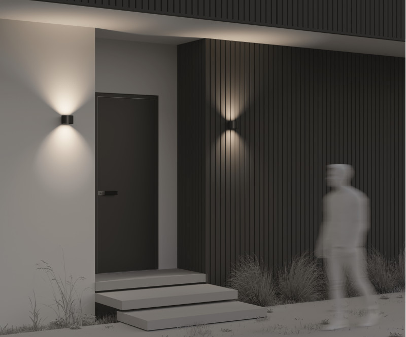 Уличный настенный светильник Maytoni Fulton O573WL-L6B, черный/матовый