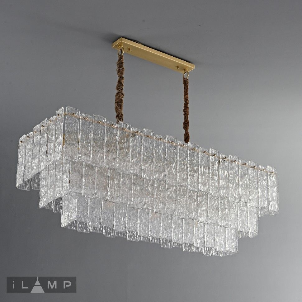 Подвесной светильник 120*40*55-145 см, 9*Е14*540W, K, iLamp Manhattan P6315-1200 BR, Латунь