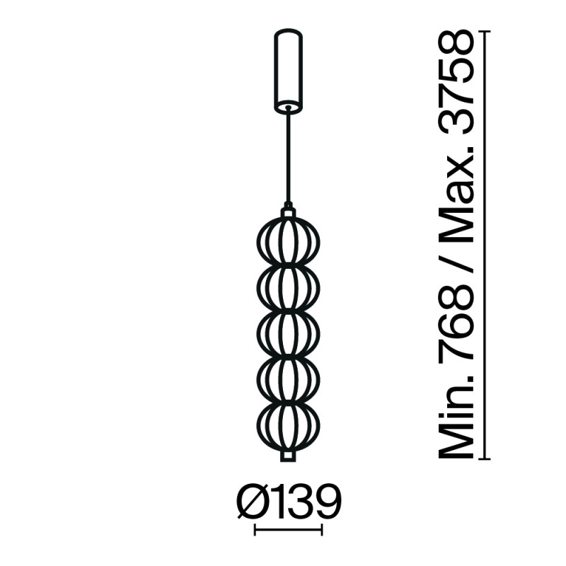 Подвесной светильник 13,9*76,8*375,8 см, LED*17W, 3000 К, Golden Cage MOD216PL-L10G3K Maytoni, Золото