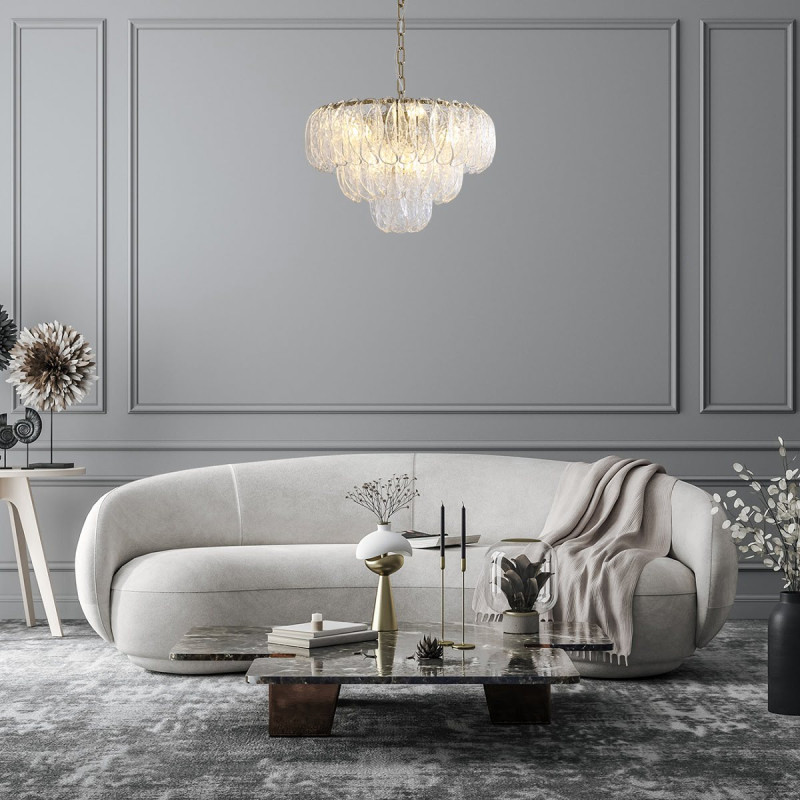 Каскадная люстра *60*98 см, 11*E14*40W, Indigo Dalia V000374, бронзовый, 12034/11P Brass