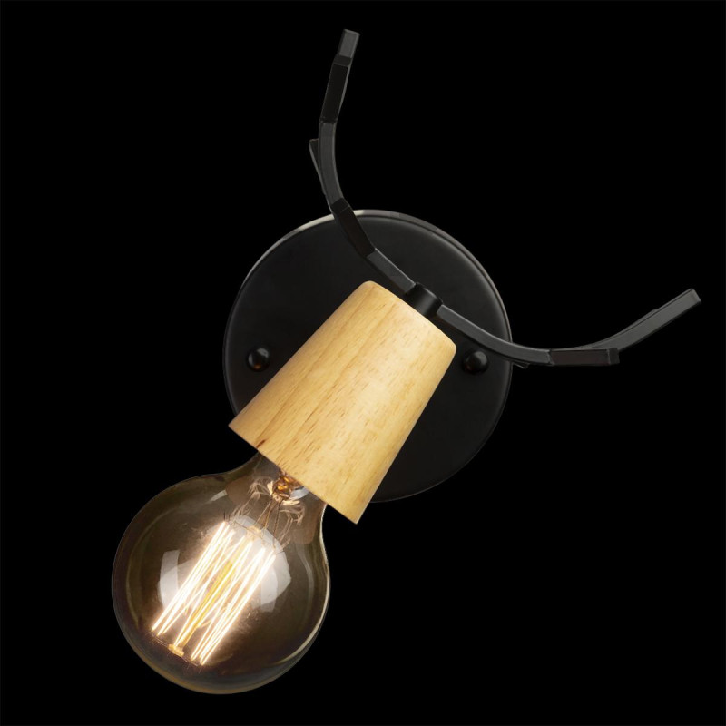 Бра LOFT IT Sven 10024/1W Black, черный-дерево