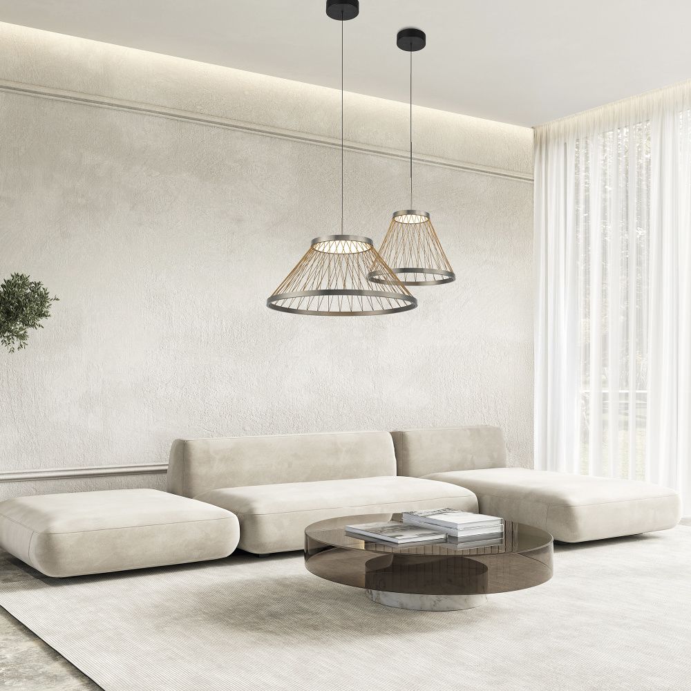 Подвесной светильник 60*194 см, *LED*43W, 3000K, Mantra Spider MAN8949, серый