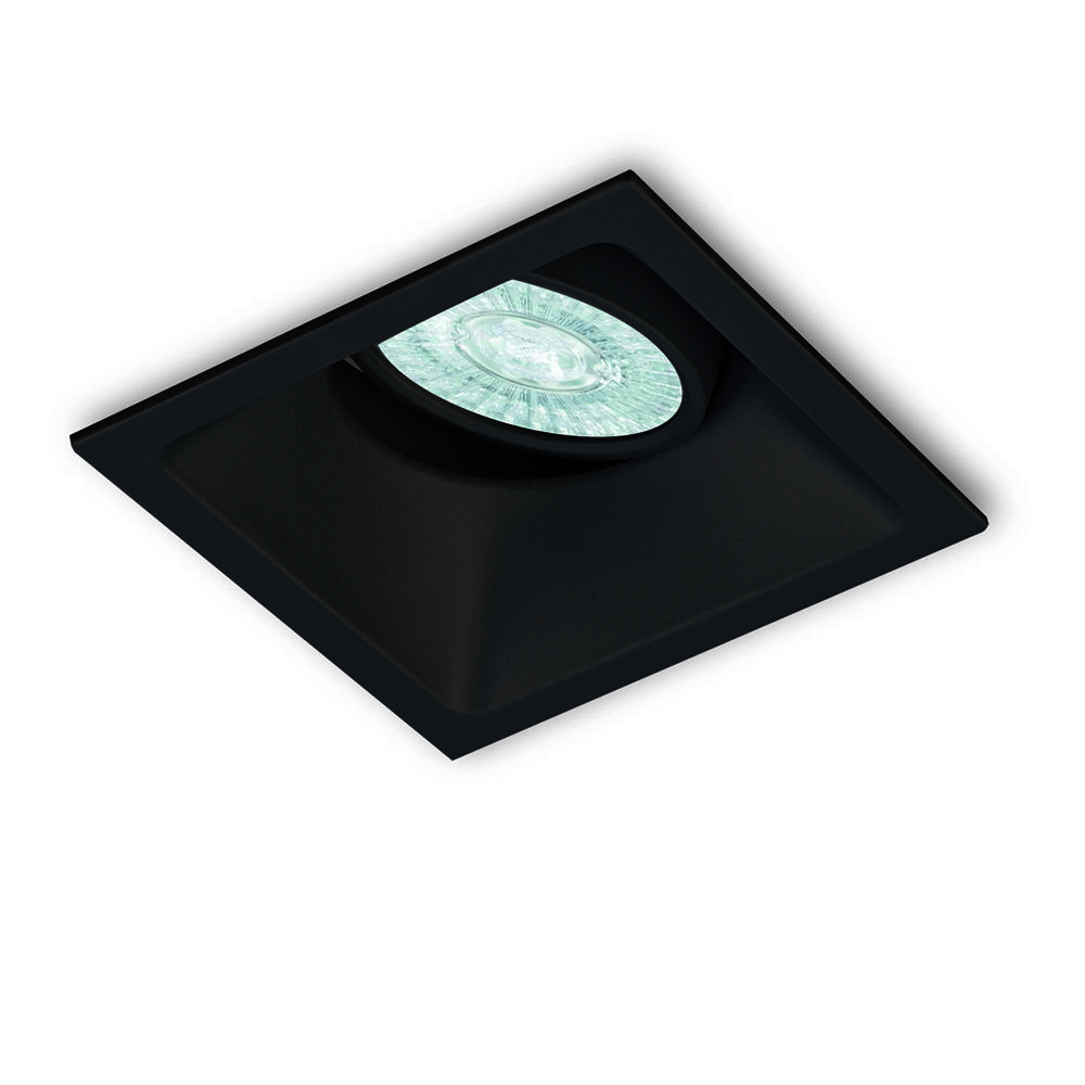 Светильник 9*9 см, GU10, матовый черный, Mantra COMFORT C0165, встраиваемый 
