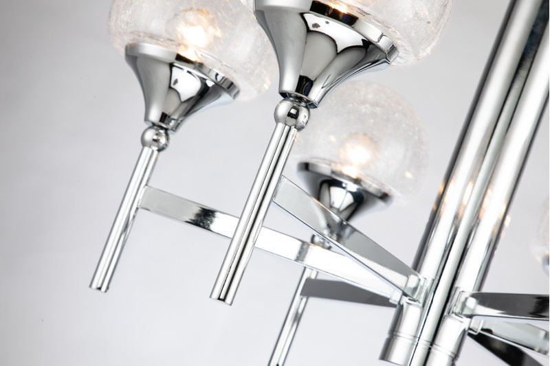 Подвесная люстра Favourite Impulse 2971-6P, D680*H840/1045, хром, плафоны из стекла с эффектом кракле