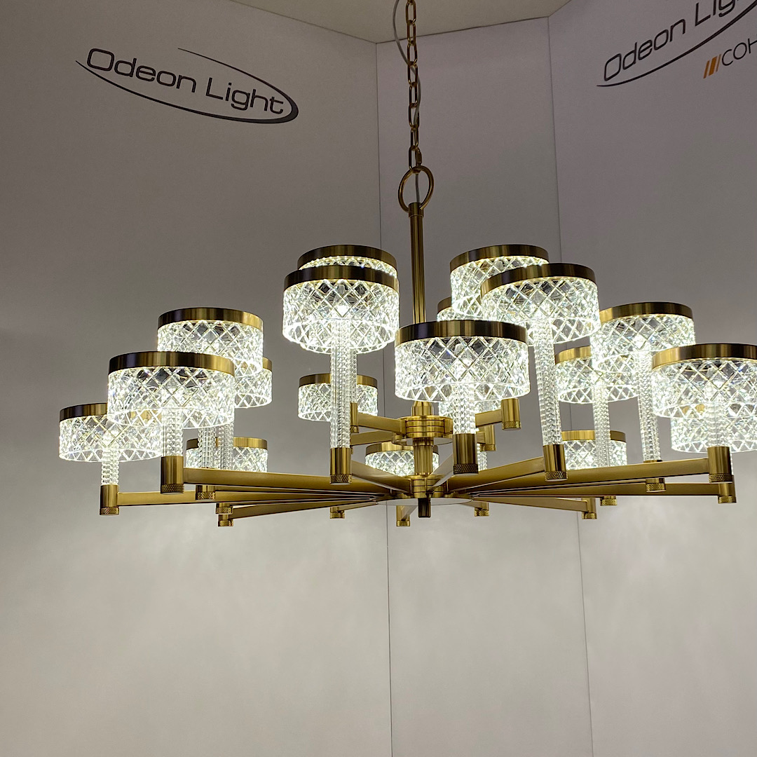 Люстра 100*100*150 см, 1 LED*96W, 4000 К, Odeon Light Fivre, античная бронза 5032/96L