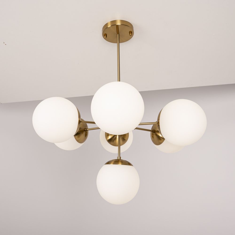 Подвесной светильник Copper Light Chandelier 7 80*80*48 см, 7*E14*40W, ImperiumLoft 40.1492, Золотистый