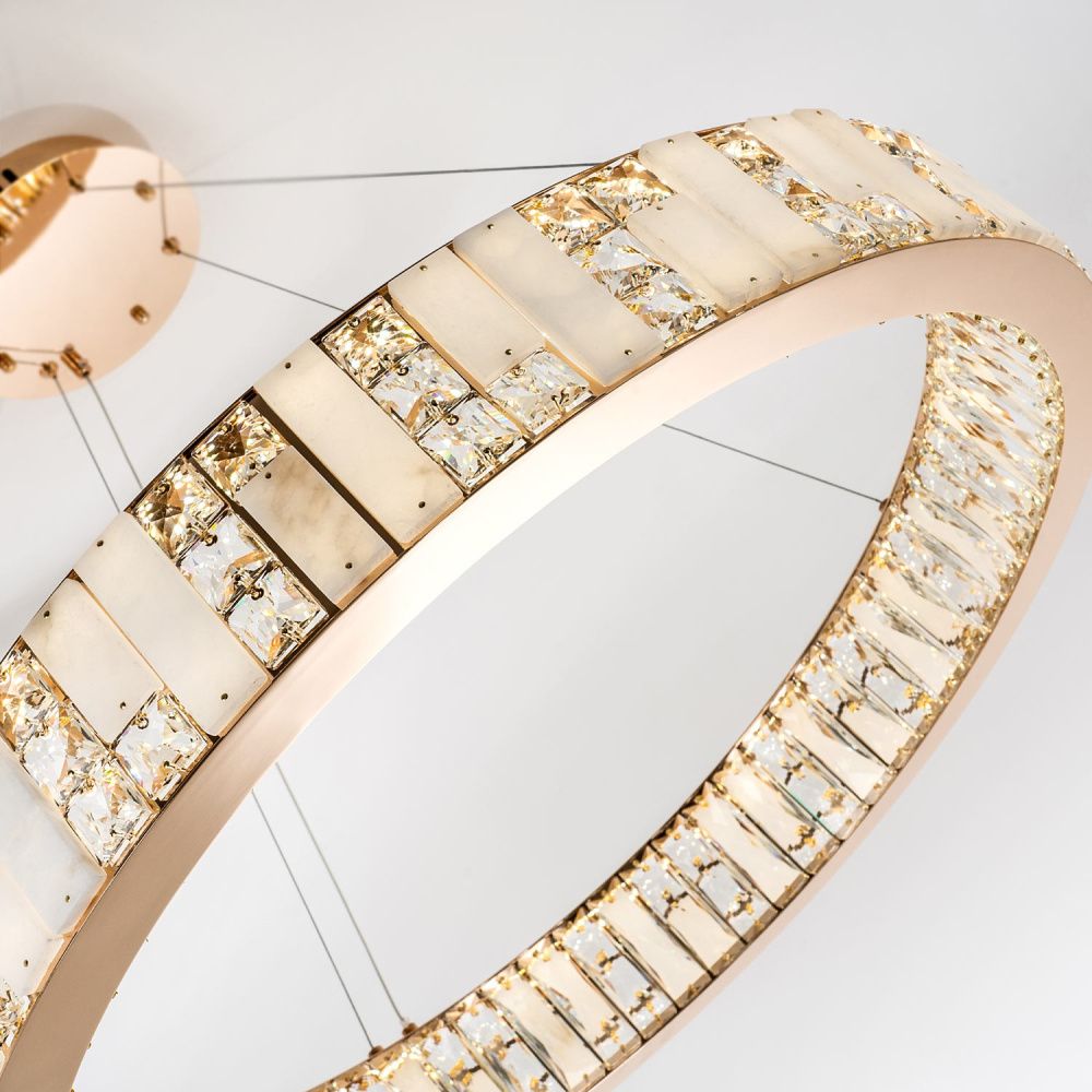 Подвесная люстра 80x50см, LED, 45Вт, 3000 / 6000K, Modelux ML.6985.800P GD Золото