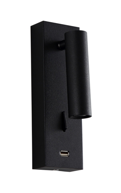 Бра 6*8 см,  1*3W, 3000K, Crystal Lux CLT 210W USB BL Черный