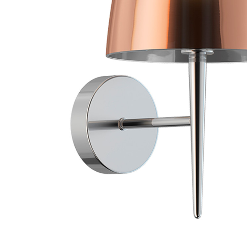 Бра Favourite Seta 2960-1W, D180*W220*H335, хром, плафон из стекла с зеркально-медным покрытием